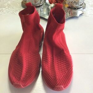 Red pull on sneakers  Womens size 10
